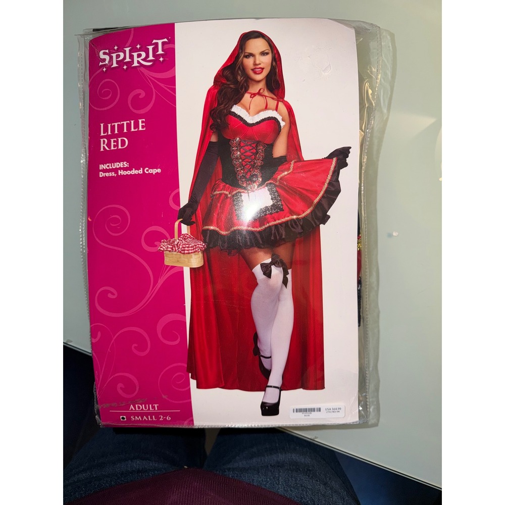 Spirit Costume Little Red Riding Hood Dress Hooded Cape Adult Small 2-6